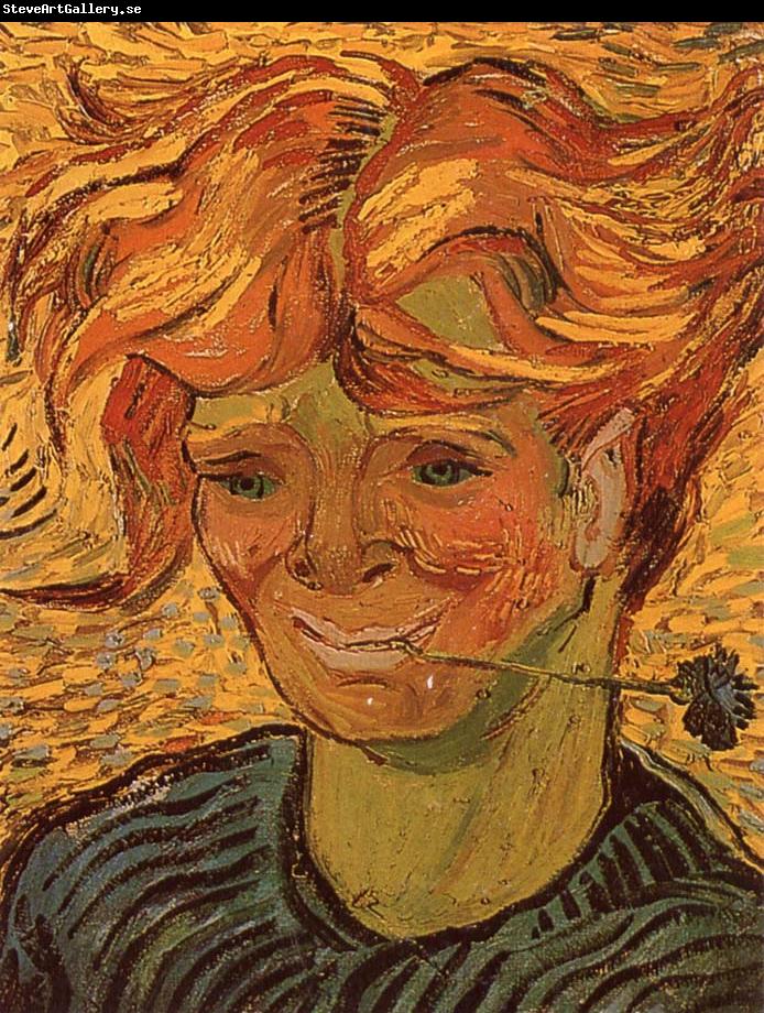 Vincent Van Gogh Young Man with Cornflower (nn04)